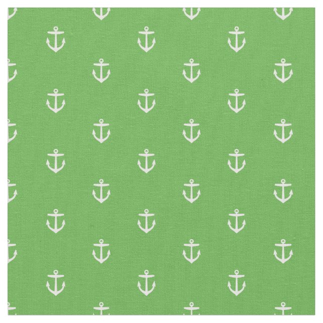 Kelly Grönt Anchor Print Tyg (Närbild)