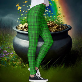 Kelly Grönt Black Irish Tartan Play Leggings