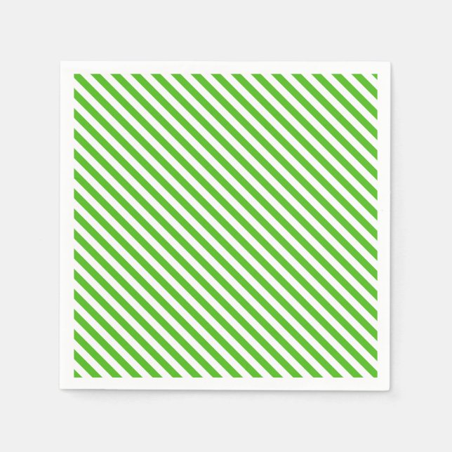 Kelly Grönt Diagonal Rand Pappra Napkins Pappersservett (Framsidan)