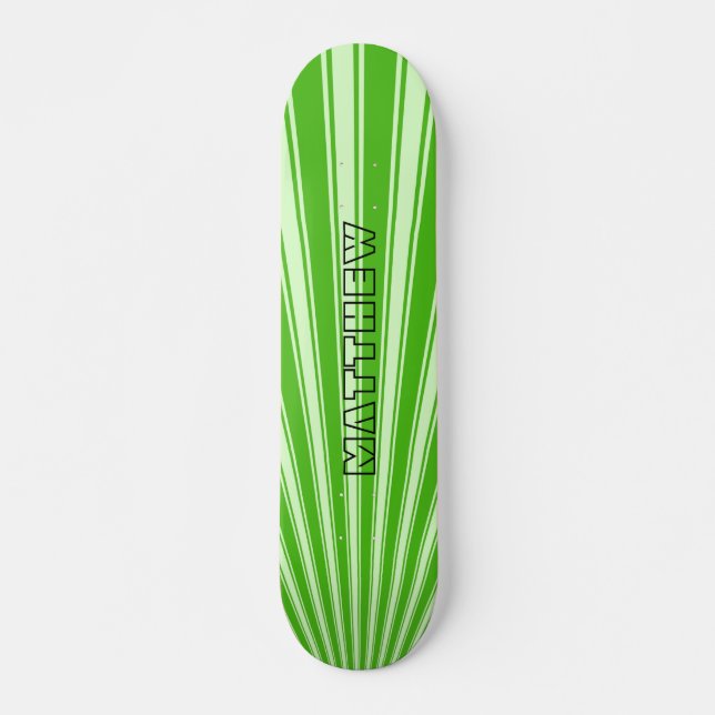 Kelly grönt Färg Rand Funky Mönster Skateboard Bräda 21,5 Cm (Framsida)