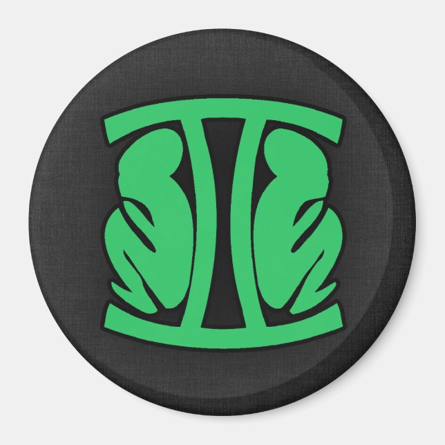 Kelly Grönt Gemini Magnet (Framsidan)