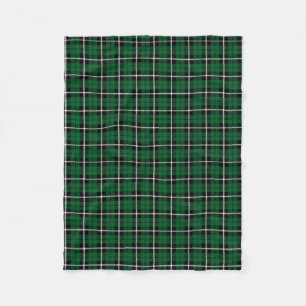 Kelly grönt Irish grönt white/black rand Fleecefilt