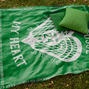 Kelly Grönt Lacrosse Mitt hjärta Blanket Fleecefilt