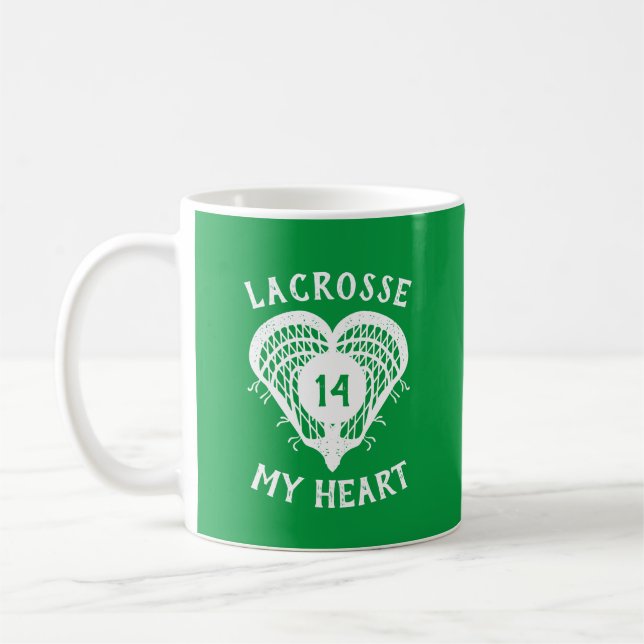 Kelly Grönt Lacrosse My Heart Kaffemugg (Vänster)