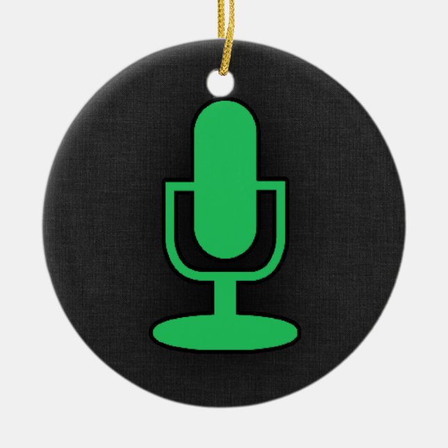 Kelly Grönt Microphone Julgransprydnad Keramik (Framsidan)