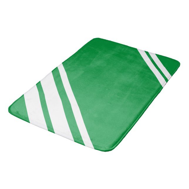 Kelly Grönt: Modern Linjer in White Badrumsmatta (Vinklad)