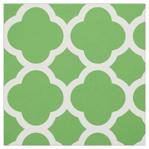 Kelly Grönt Modern Quatrefoil Large Tyg