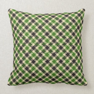 Kelly Grönt och Black Tartan Play 2 Square Pillow Kudde