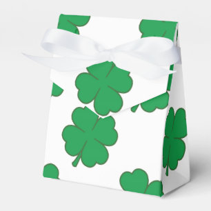 Kelly grönt- och vitShamrock, klöver 4-Leaf Presentaskar