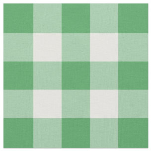 Kelly Grönt och White Gingham Mönster Fabric Tyg