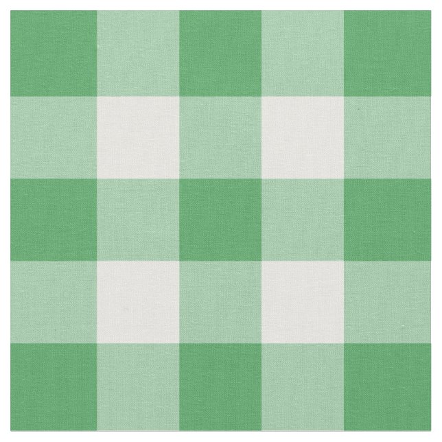 Kelly Grönt och White Gingham Mönster Fabric Tyg (Närbild)