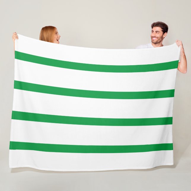 Kelly Grönt och White Minimal Wide Rand Office Fleecefilt (På plats)