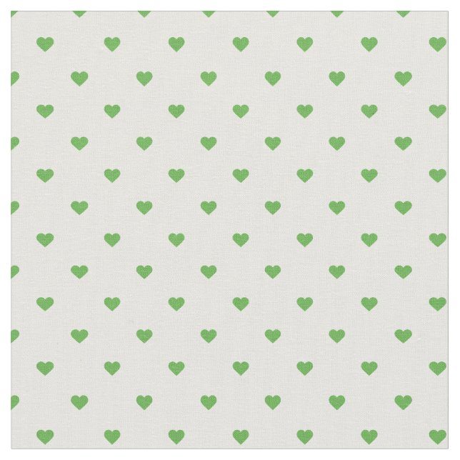 Kelly Grönt Polka Dot Hearts Tyg (Närbild)