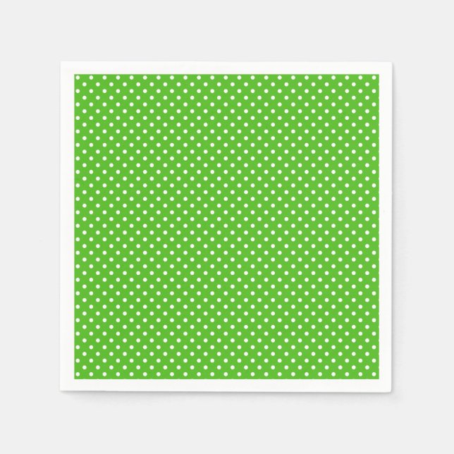 Kelly Grönt Polkadot Design Napkins Pappersservett (Framsidan)