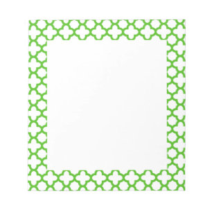 Kelly Grönt Quatrefoil Mönster Anteckningsblock