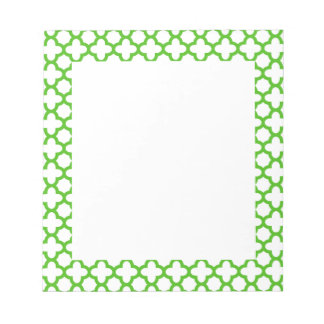 Kelly Grönt Quatrefoil Mönster Anteckningsblock