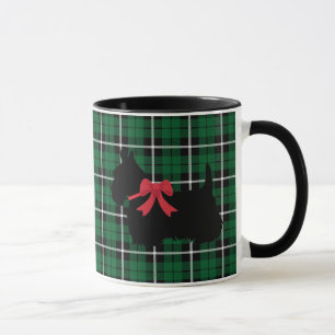 Kelly grönt Scottish Terrier white/black plaid Mugg