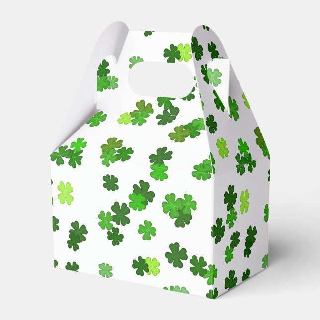 Kelly grönt "Shamrocks Falling" Presentaskar (Framsidan Sidan)