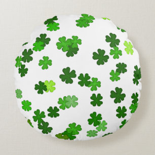 Kelly grönt "Shamrocks Falling" Rund Kudde