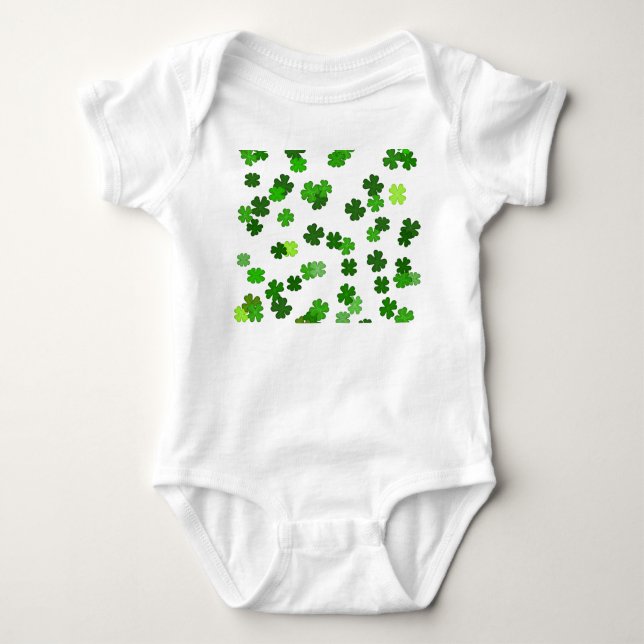 Kelly grönt "Shamrocks Falling" T Shirt (Framsida)
