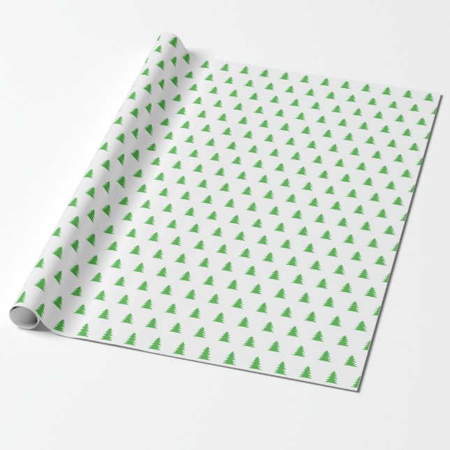 Kelly Grönt Stil jul, minimalistisk Gräs Träd Presentpapper (Utrullad)
