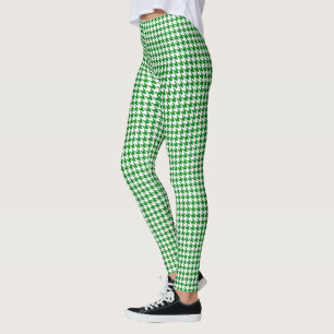 Kelly Grönt White Medium Houndstooth Leggings
