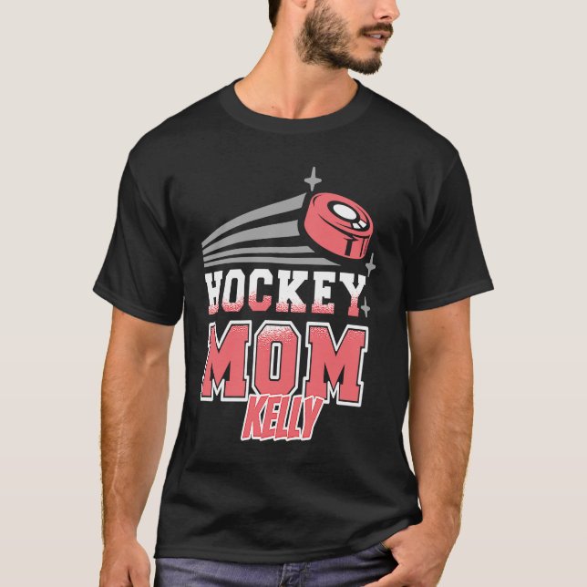 Kelly Hockey Mom With Puck Womens T Shirt (Framsida)
