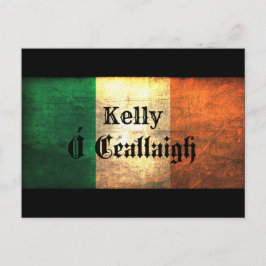 Kelly Irish Flagga Vykort