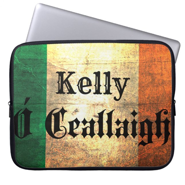 Kelly Irish Surname Flagga bärbar dator Sleee Laptop Fodral (Framsidan)