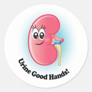 Kelly Kidney "Urine Bra Händer" Stickers Runt Klistermärke