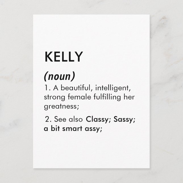 Kelly name, Editable name, Custom name Vykort (Framsida)