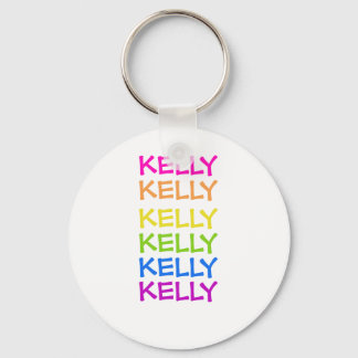 Kelly - Namn - Neon Brev Round Keychain Nyckelring