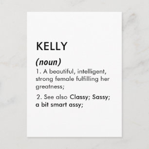 Kelly namn, Redigerbart namn, Anpassat namn Vykort