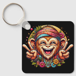 "Kelly the Chill Monkey" Aluminum Keychain Nyckelring