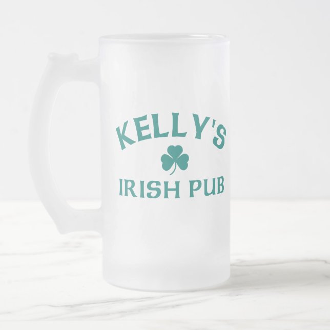 Kellys irländska pub  frostat ölglas (Vänster)