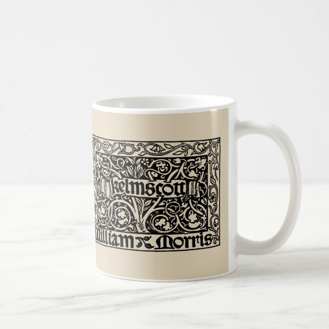 Kelmscott Press 1891 logotyp från William Morris Kaffemugg (Höger)