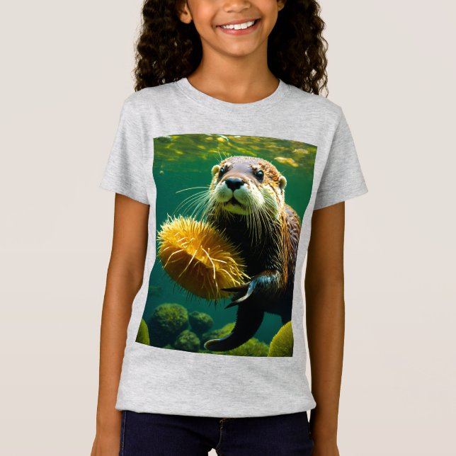Kelp Forest Playground: The Otter’s World T Shirt (Framsida)