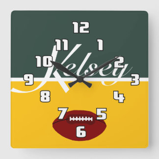 Kelsey Football Limon Clock Fyrkantig Klocka