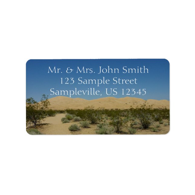 Kelso Dunes i Mojave nationalpark Adressetikett (Framsidan)
