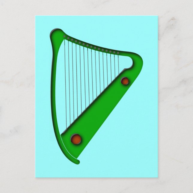 Keltische Harfe celtic harp Vykort (Framsida)