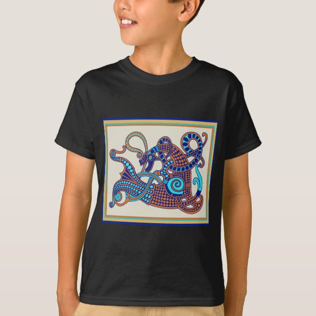 Keltisk bevingad häst t shirt (Framsida)