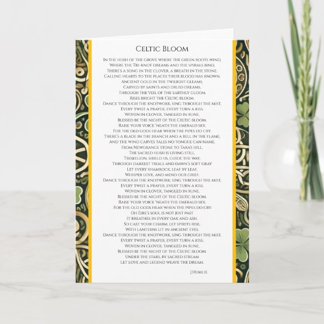 Keltisk blomning kort (Framsida)