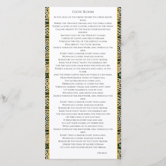 Keltisk blomning tack kort (Framsida)