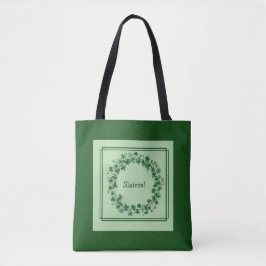 Keltisk charm: Shamrock-krans & Gaeliskt välsignel Tygkasse