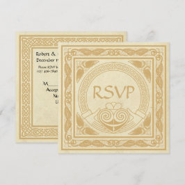 Keltisk design med Claddagh bröllops-RSVP Inbjudningar