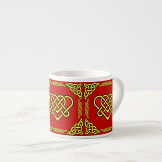 Keltisk/Gadhlig flätad knut, gulddesign 3 Espressomugg