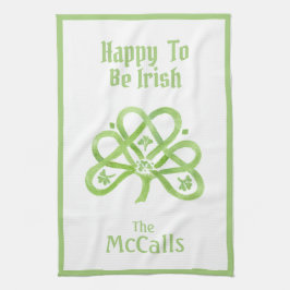 Keltisk Grön Akvarell Shamrock NAMN Kökshandduk