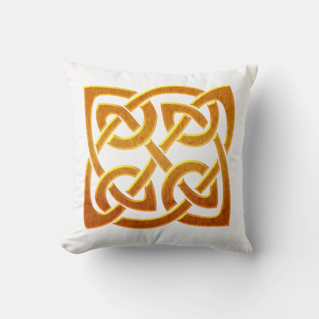 Keltisk Gylden D2 Irländsk Keltisk Design Kudde (Framsida)