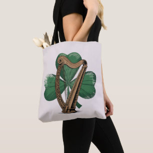 Keltisk Harpa Shamrock Irländskt Kulturarv Totebag Tygkasse