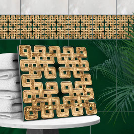 Keltisk knut - malakit och guld kakelplatta